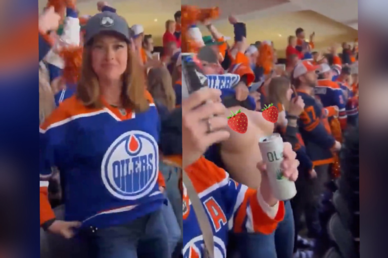 The Raw Emotions of Oilers fan flash not censored